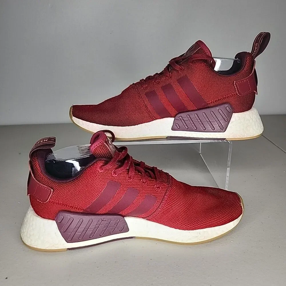 adidas NMD R2 Collegiate Athletic Shoes Sneakers Burgundy 2018 Men's Size 10